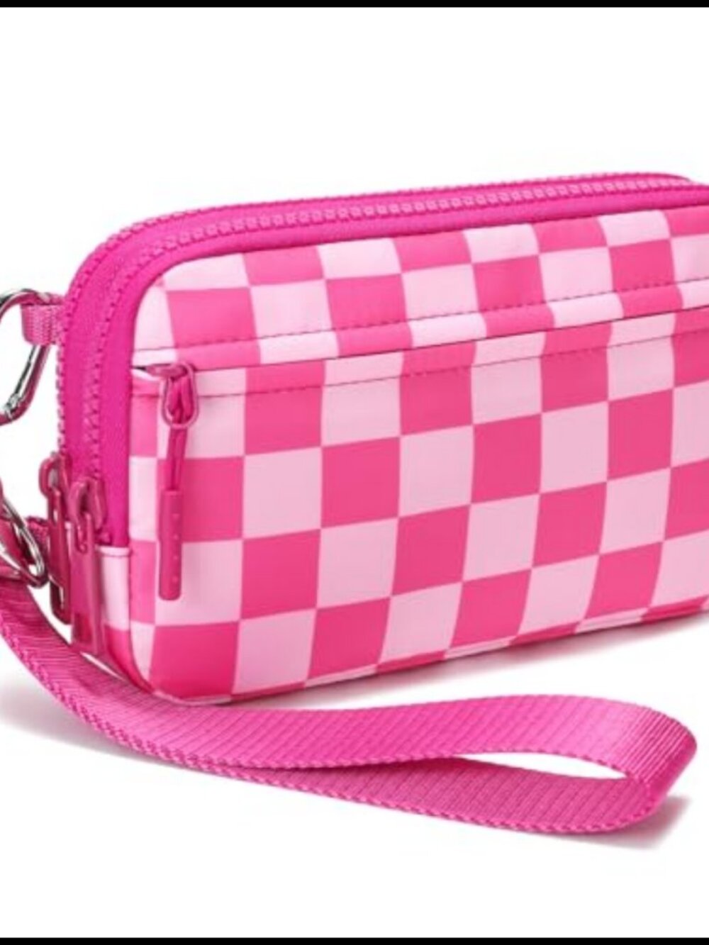 RFID Wristlet Crossbody Bag with 4 Zippers Ripstop Nylon Convertible
